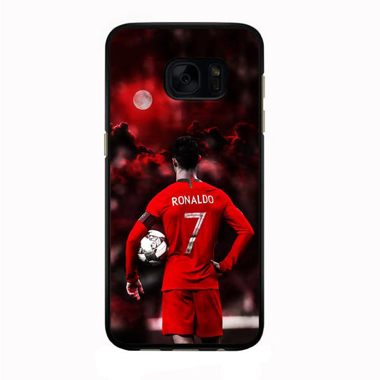 Ronaldo CR7 Samsung Galaxy S7 Edge Case-Rubber / Black (2D Case)-Xtracase