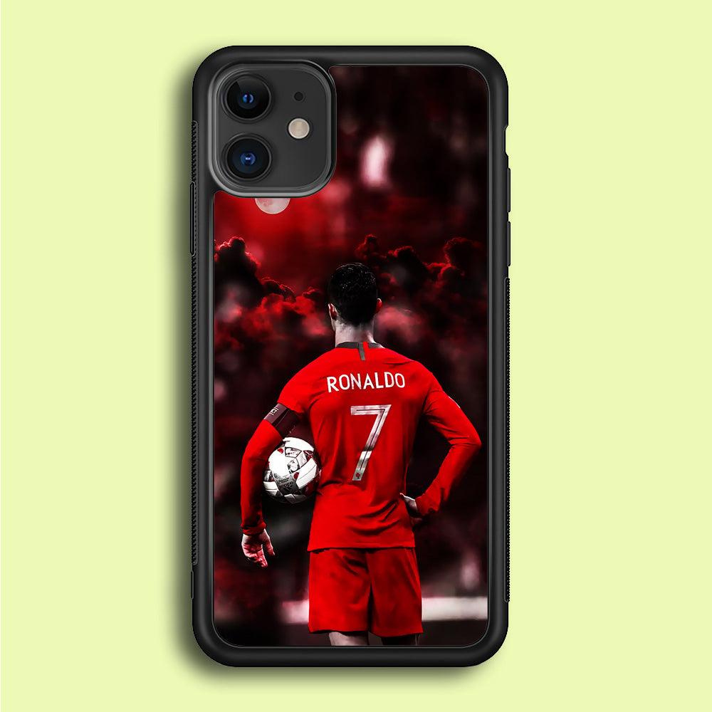 Ronaldo CR7 iPhone 12 Case-Rubber / Black (2D Case)-Xtracase