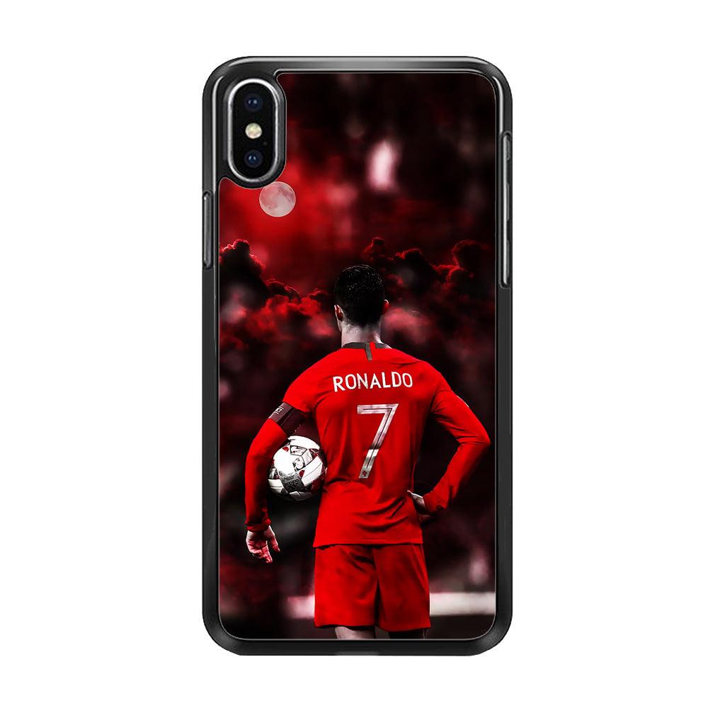 Ronaldo CR7 iPhone Xs Case-Rubber / Black (2D Case)-Xtracase