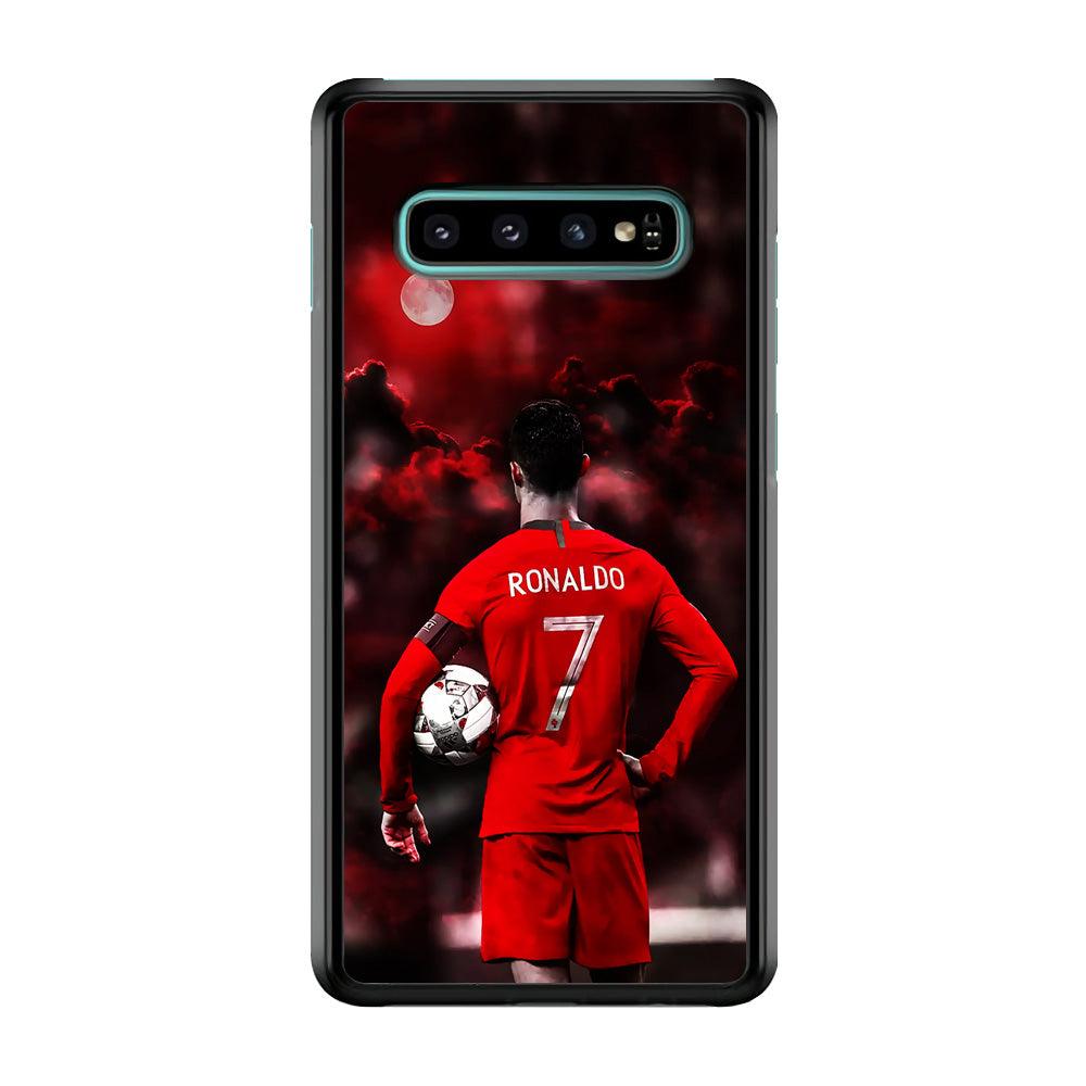 Ronaldo CR7 Samsung Galaxy S10 Case-Rubber / White (2D Case)-Xtracase