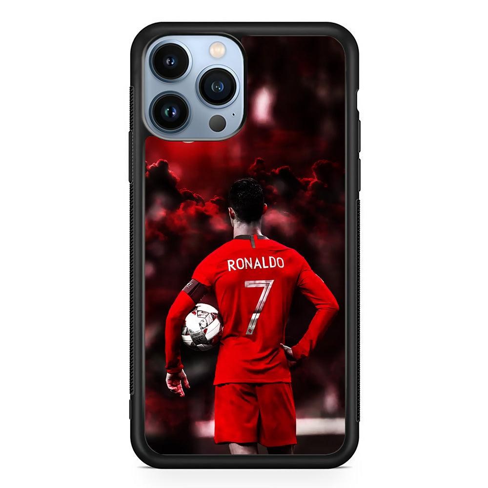 Ronaldo CR7 iPhone 13 Pro Max Case-Rubber / Black (2D Case)-Xtracase