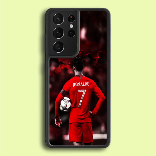 Ronaldo CR7 Samsung Galaxy S21 Ultra Case-Rubber / Black (2D Case)-Xtracase