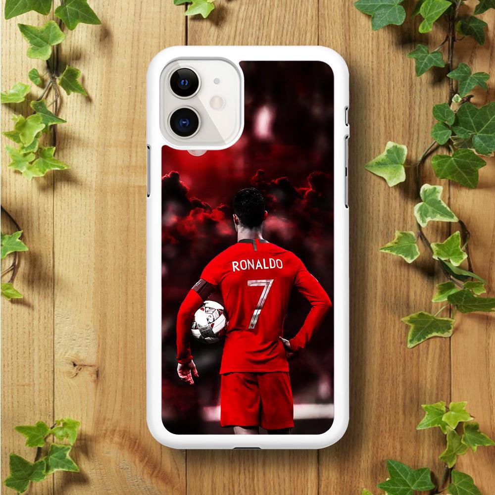 Ronaldo CR7 iPhone 11 Case-Rubber / White (2D Case)-Xtracase