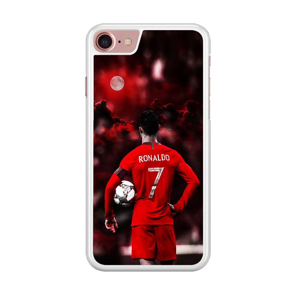 Ronaldo CR7 iPhone SE 2020 Case-Rubber / White (2D Case)-Xtracase