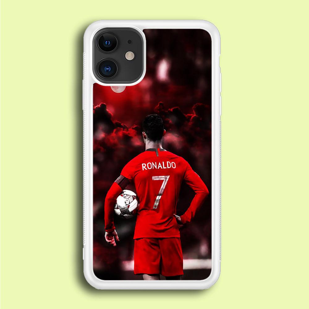 Ronaldo CR7 iPhone 12 Case-Rubber / White (2D Case)-Xtracase