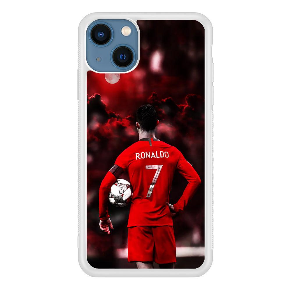 Ronaldo CR7 iPhone 13 Case-Rubber / White (2D Case)-Xtracase