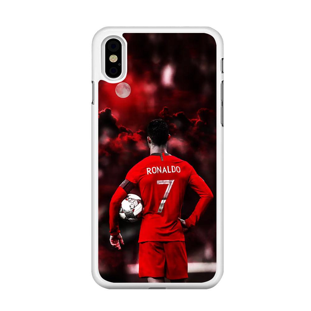 Ronaldo CR7 iPhone X Case-Rubber / White (2D Case)-Xtracase