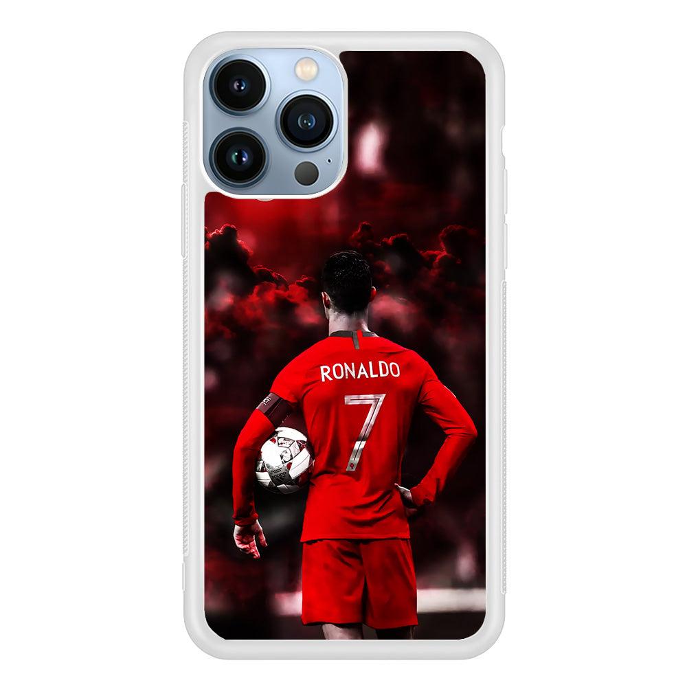 Ronaldo CR7 iPhone 13 Pro Max Case-Rubber / White (2D Case)-Xtracase