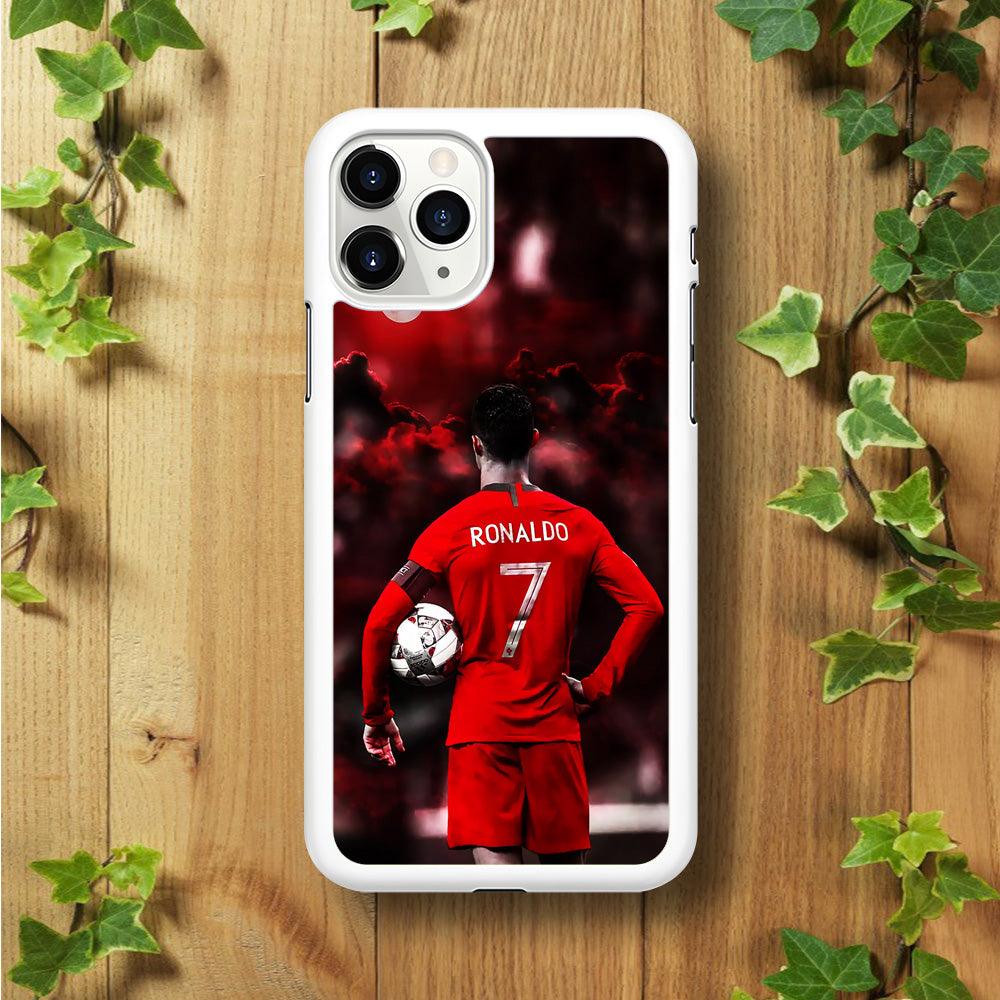 Ronaldo CR7 iPhone 11 Pro Max Case-Rubber / White (2D Case)-Xtracase