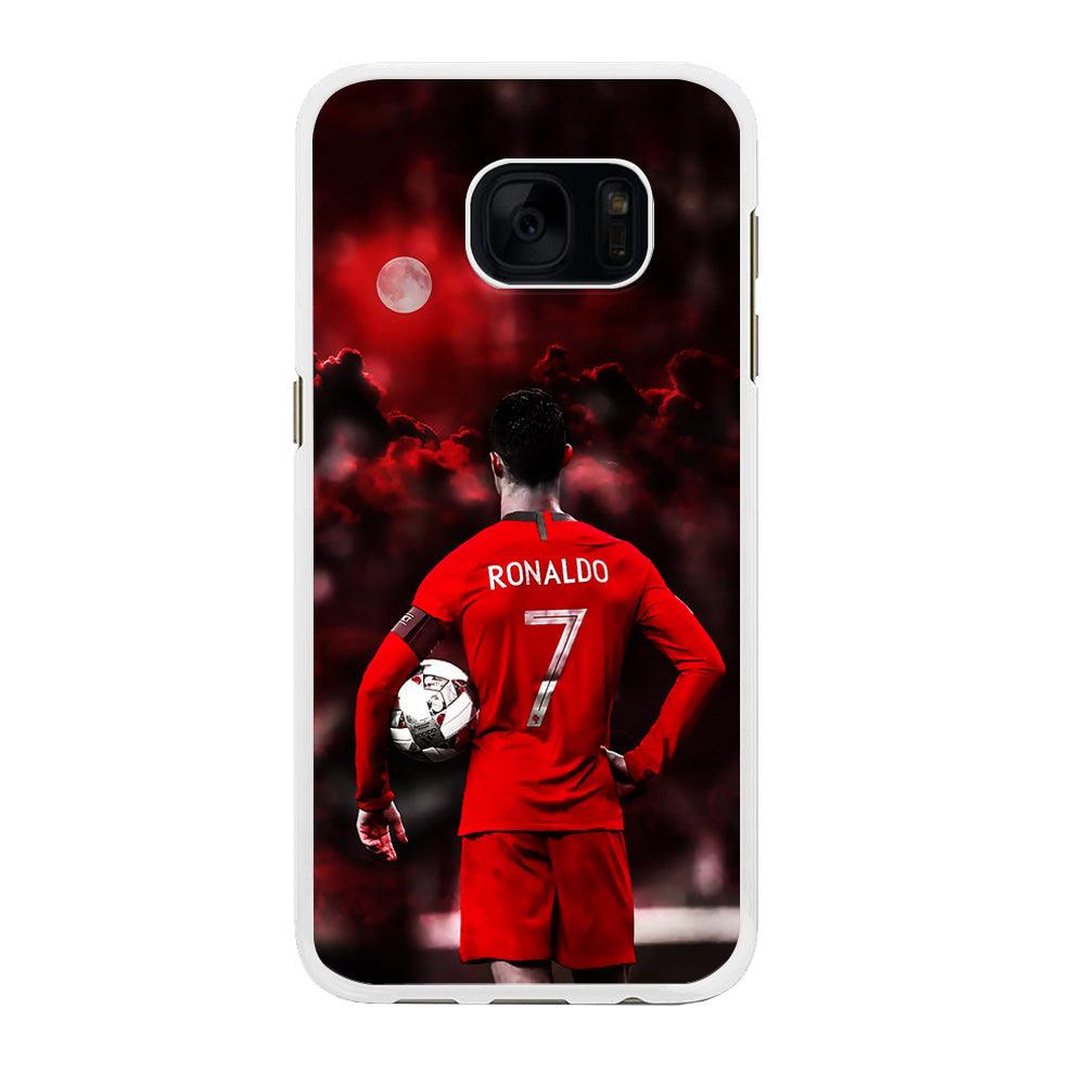 Ronaldo CR7 Samsung Galaxy S7 Edge Case-Rubber / White (2D Case)-Xtracase