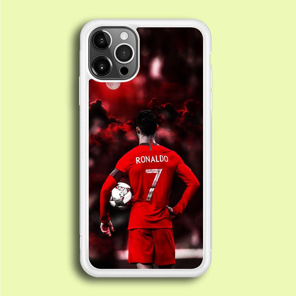 Ronaldo CR7 iPhone 12 Pro Case-Rubber / White (2D Case)-Xtracase