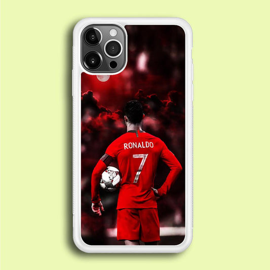 Ronaldo CR7 iPhone 12 Pro Case-Rubber / White (2D Case)-Xtracase