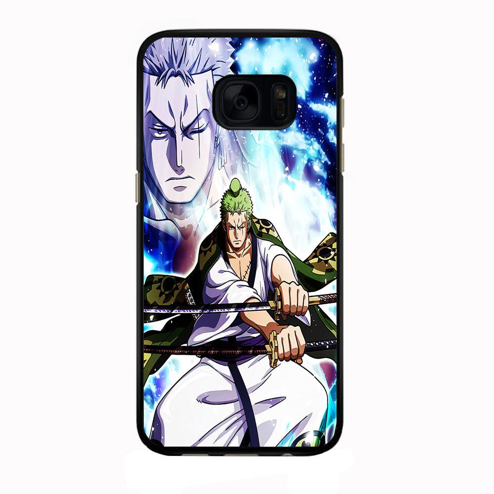 Roronoa Zoro Two Sword Samsung Galaxy S7 Edge Case-Rubber / Black (2D Case)-Xtracase