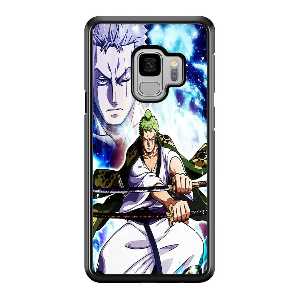 Roronoa Zoro Two Sword Samsung Galaxy S9 Case-Rubber / White (2D Case)-Xtracase