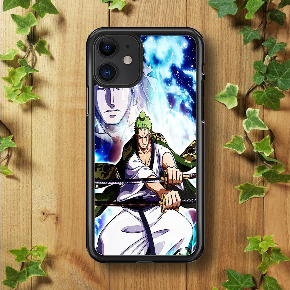 Roronoa Zoro Two Sword iPhone 11 Case-Rubber / Black (2D Case)-Xtracase