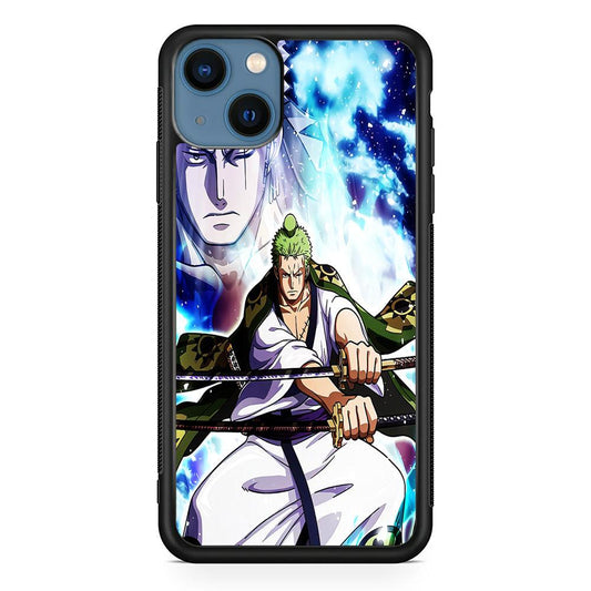Roronoa Zoro Two Sword iPhone 13 Mini Case-Rubber / Black (2D Case)-Xtracase
