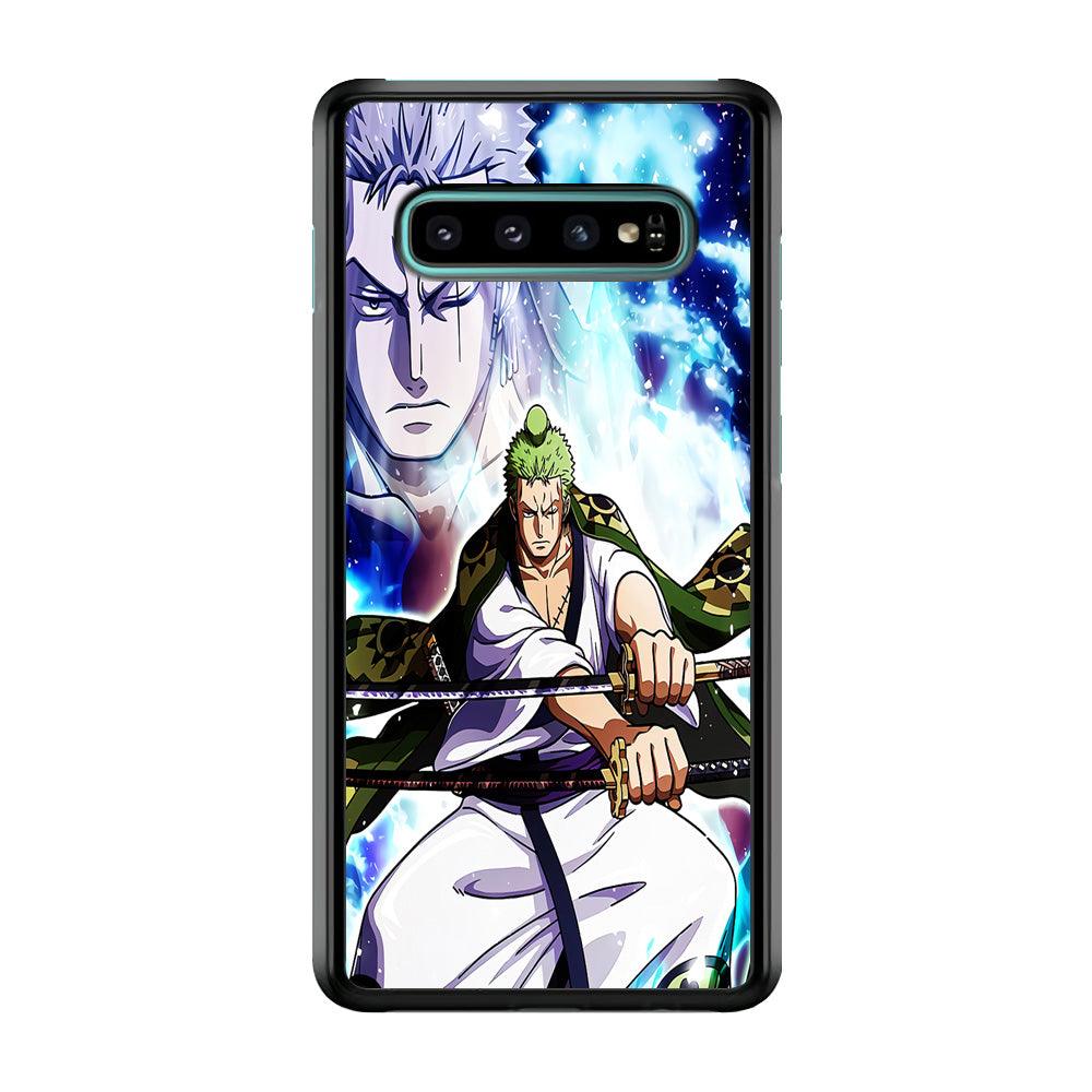 Roronoa Zoro Two Sword Samsung Galaxy S10 Case-Rubber / Black (2D Case)-Xtracase