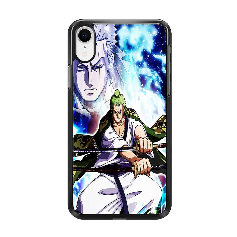 Roronoa Zoro Two Sword iPhone XR Case-Rubber / Black (2D Case)-Xtracase