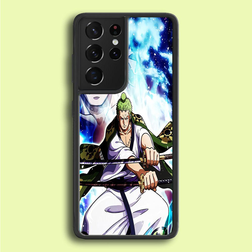 Roronoa Zoro Two Sword Samsung Galaxy S25 Ultra Case-Rubber / White (2D Case)-Xtracase