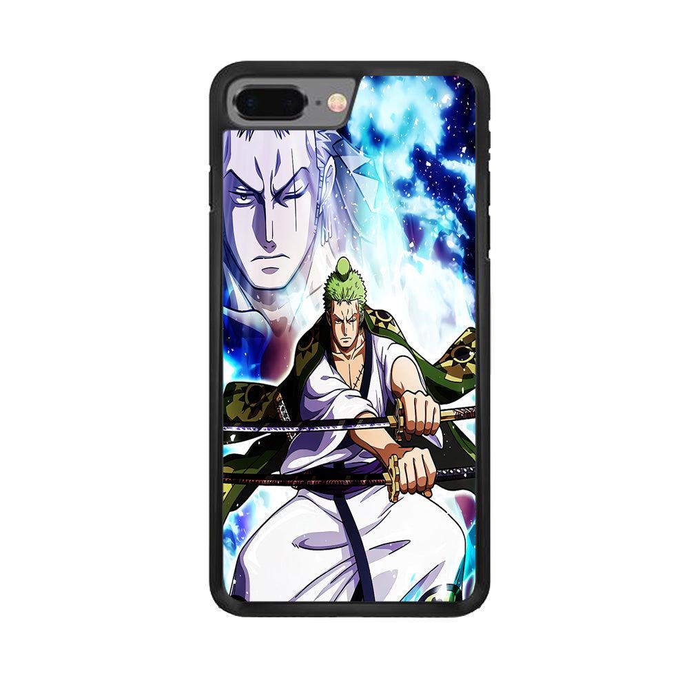 Roronoa Zoro Two Sword iPhone 7 Plus Case-Rubber / Black (2D Case)-Xtracase