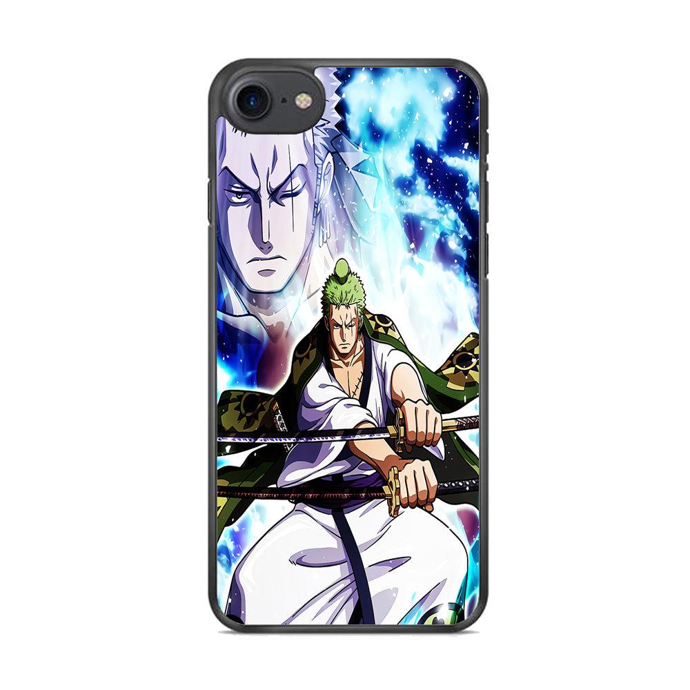 Roronoa Zoro Two Sword iPhone 7 Case-Rubber / Black (2D Case)-Xtracase