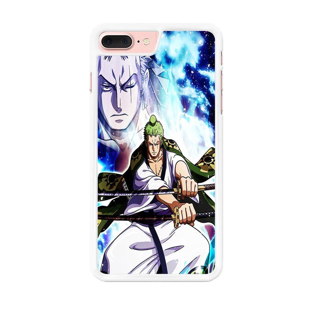 Roronoa Zoro Two Sword iPhone 7 Plus Case-Rubber / White (2D Case)-Xtracase