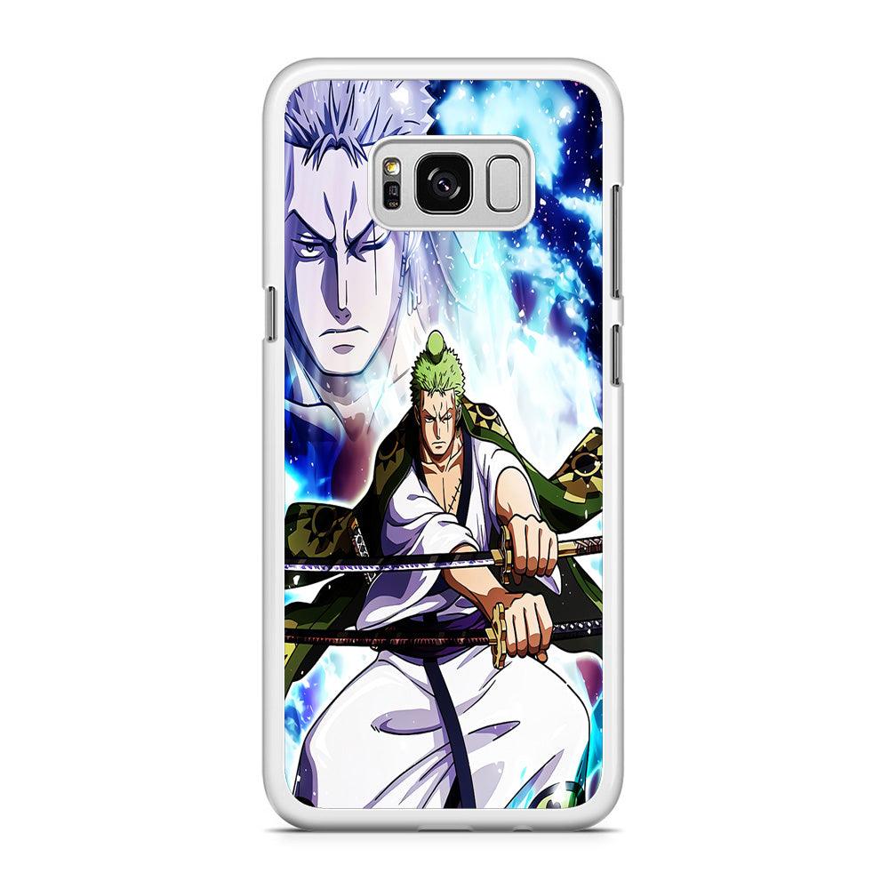 Roronoa Zoro Two Sword Samsung Galaxy S8 Case-Rubber / White (2D Case)-Xtracase