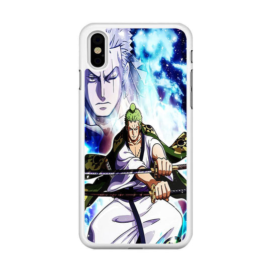 Roronoa Zoro Two Sword iPhone X Case-Rubber / White (2D Case)-Xtracase