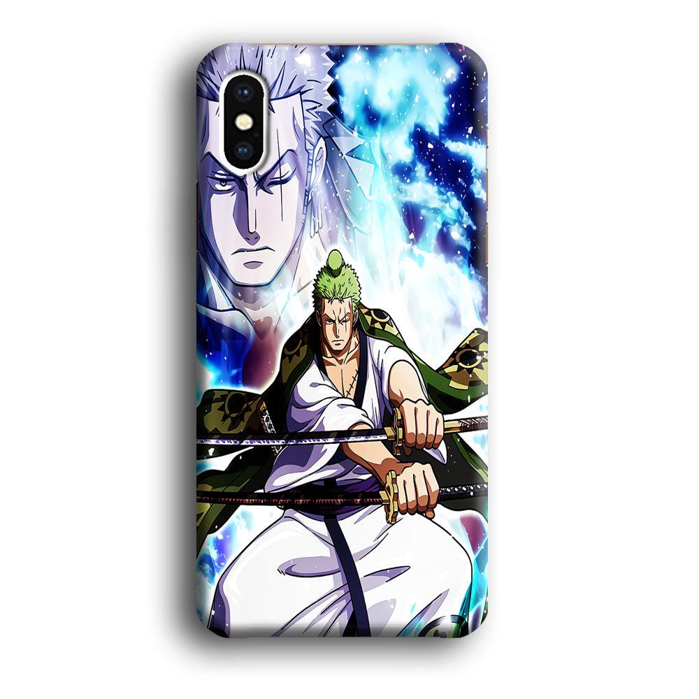 Roronoa Zoro Two Sword iPhone X Case-Plastic / Full Wrap (3D Case)-Xtracase