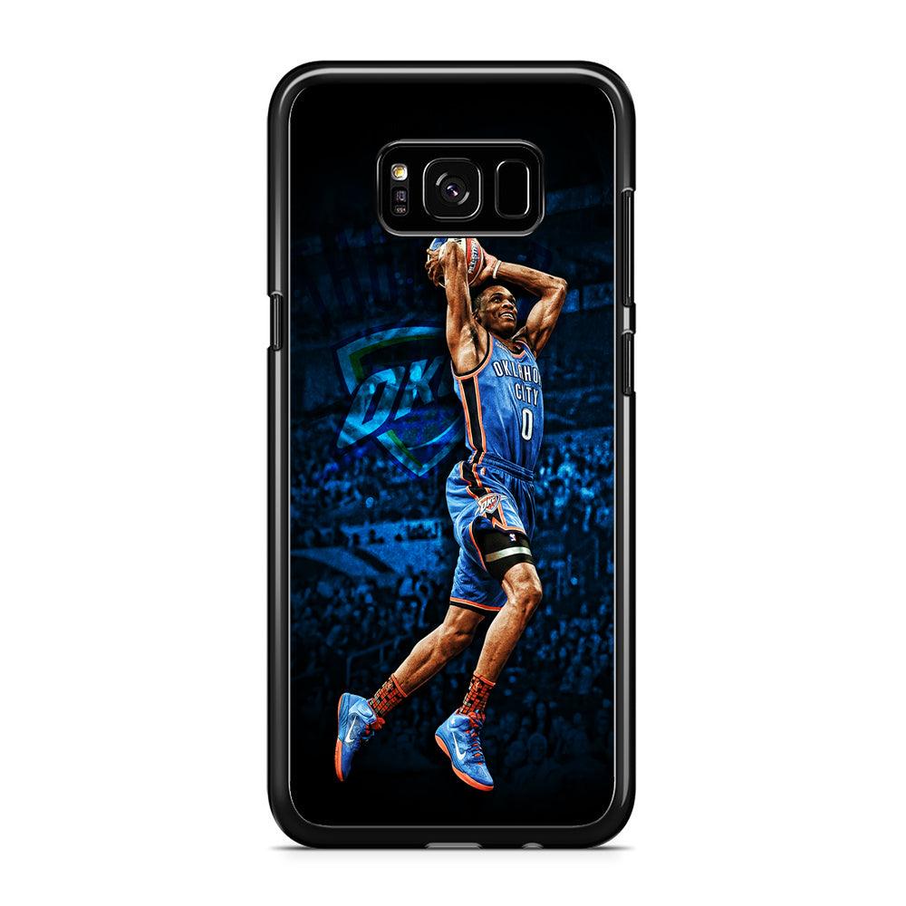 Russell Westbrook Jump Shot Samsung Galaxy S8 Case-Rubber / Black (2D Case)-Xtracase