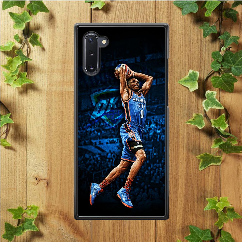 Russell Westbrook Jump Shot Samsung Galaxy Note 10 Case-Rubber / Black (2D Case)-Xtracase