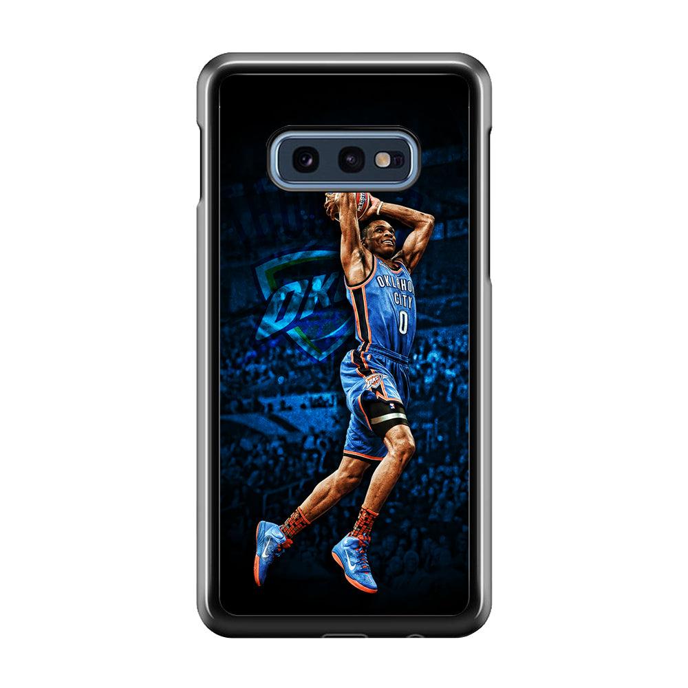 Russell Westbrook Jump Shot Samsung Galaxy S10E Case-Rubber / Black (2D Case)-Xtracase
