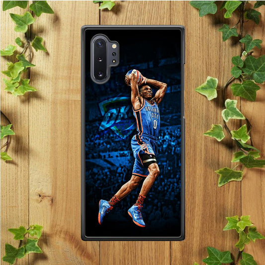 Russell Westbrook Jump Shot Samsung Galaxy Note 10 Plus Case-Rubber / Black (2D Case)-Xtracase