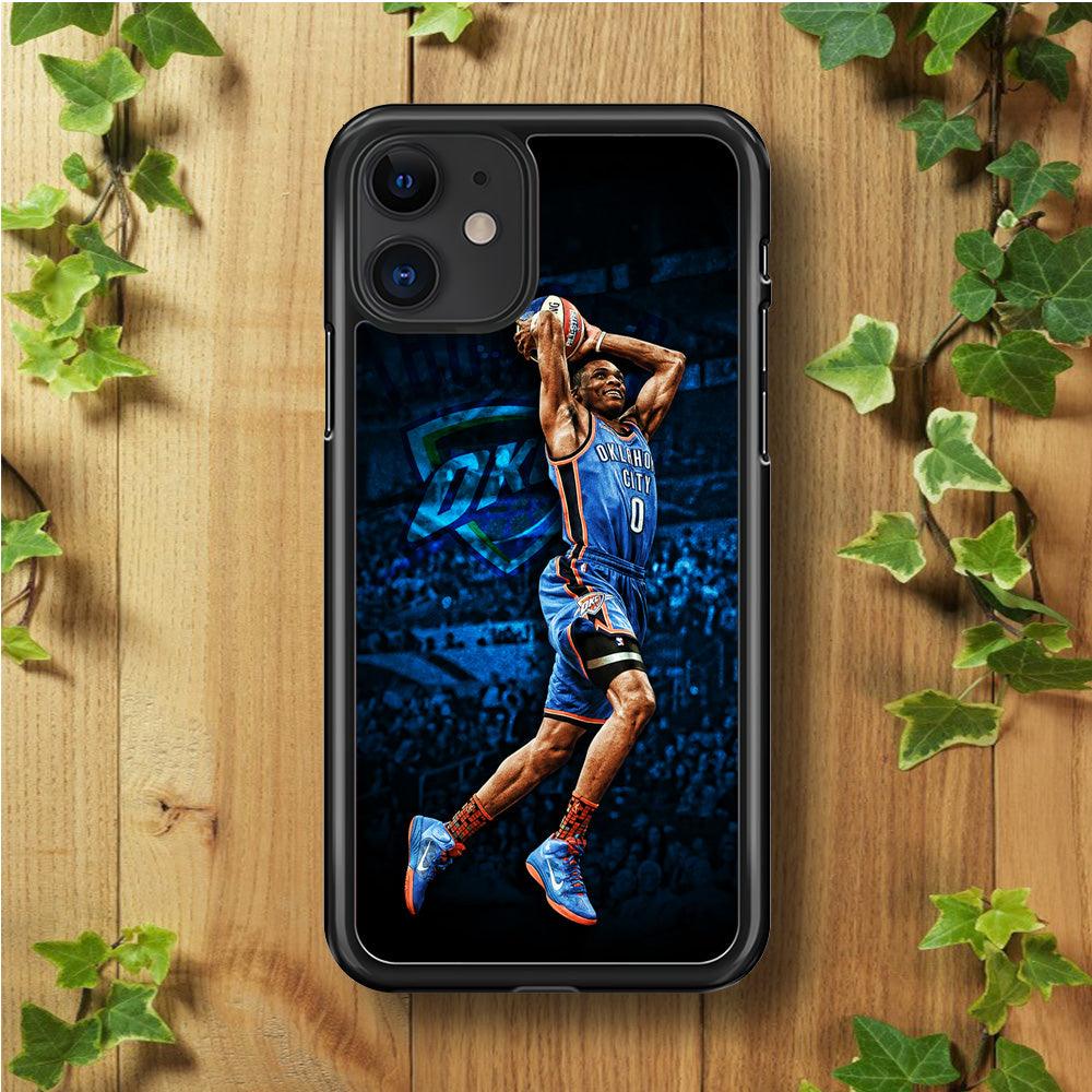 Russell Westbrook Jump Shot iPhone 11 Case-Rubber / Black (2D Case)-Xtracase