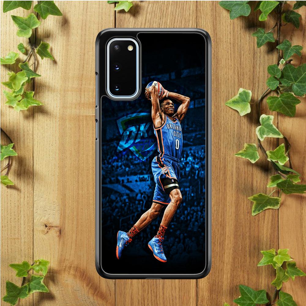 Russell Westbrook Jump Shot Samsung Galaxy S20 Case-Rubber / Black (2D Case)-Xtracase