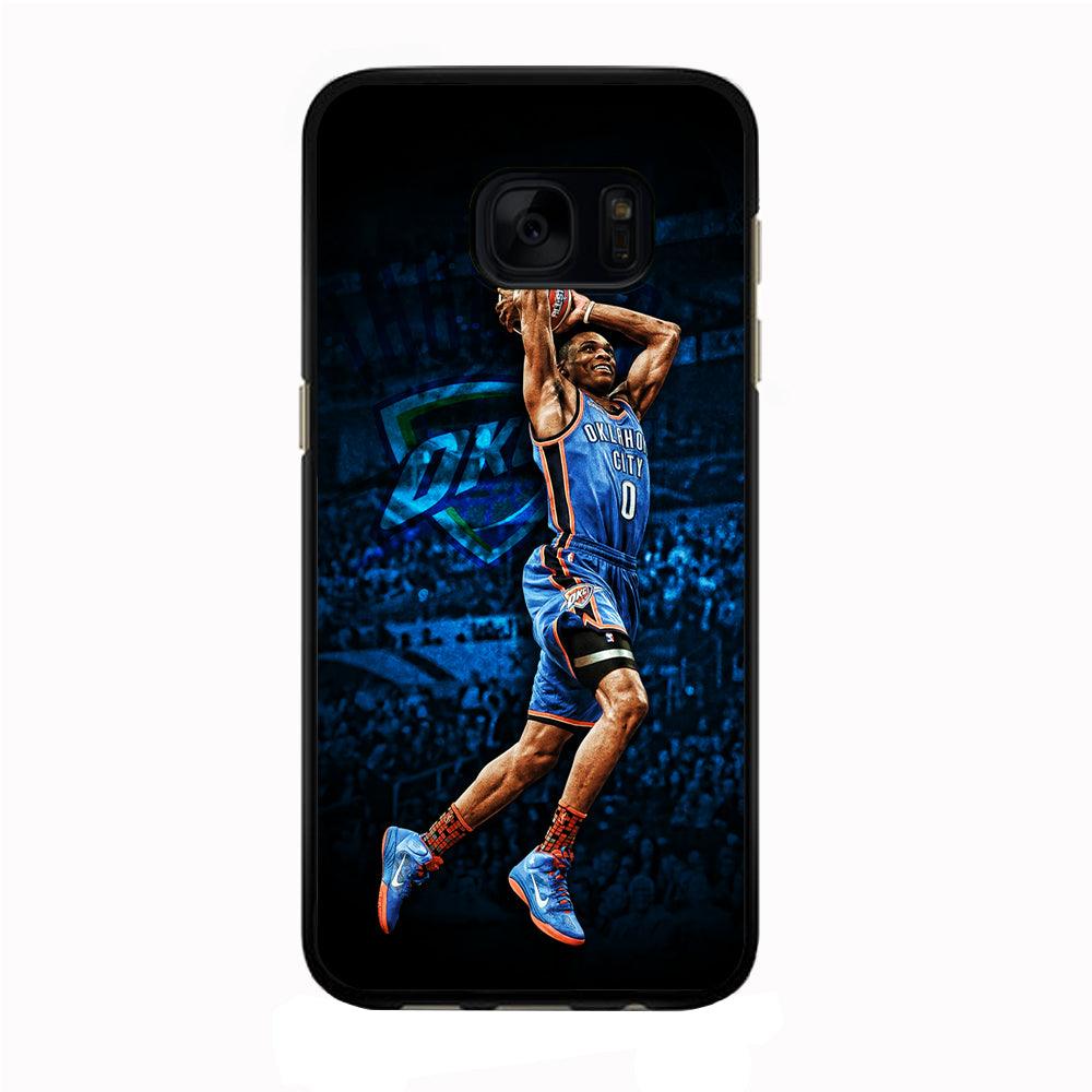 Russell Westbrook Jump Shot Samsung Galaxy S7 Edge Case-Rubber / Black (2D Case)-Xtracase