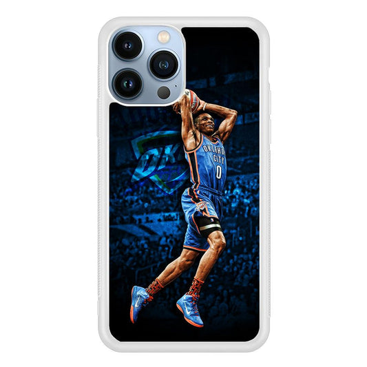 Russell Westbrook Jump Shot iPhone 13 Pro Case-Rubber / White (2D Case)-Xtracase