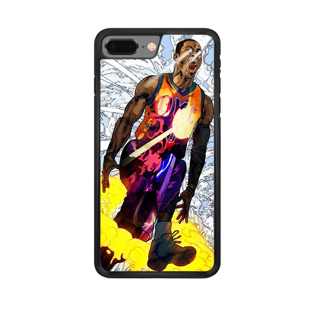Russell Westbrook Oklahoma City Art iPhone 7 Plus Case-Rubber / Black (2D Case)-Xtracase