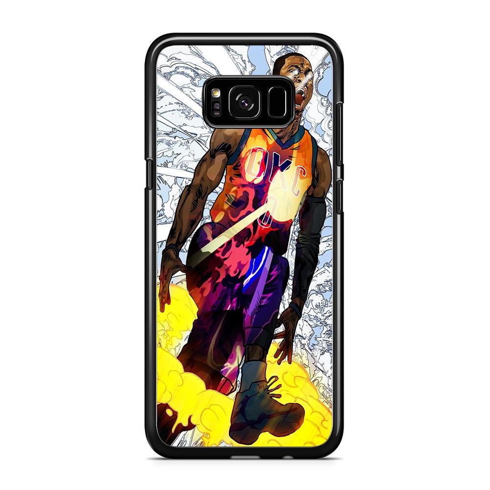 Russell Westbrook Oklahoma City Art Samsung Galaxy S8 Case-Rubber / Black (2D Case)-Xtracase