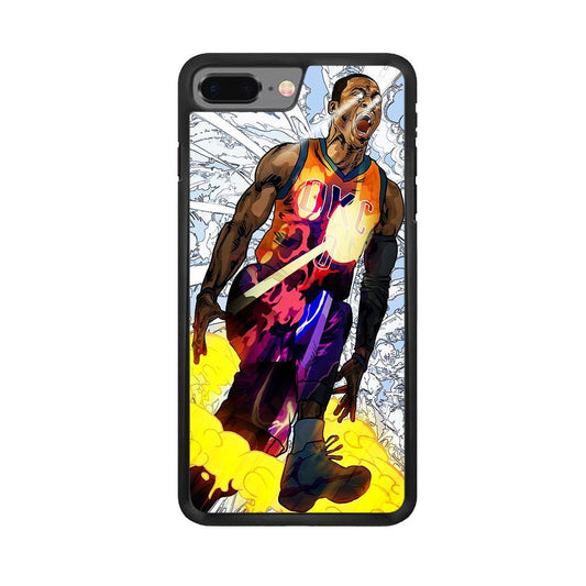 Russell Westbrook Oklahoma City Art iPhone 8 Plus Case-Rubber / Black (2D Case)-Xtracase