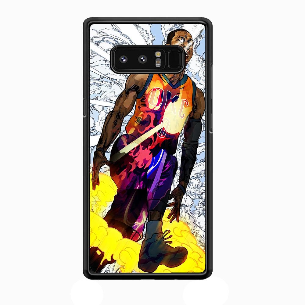 Russell Westbrook Oklahoma City Art Samsung Galaxy Note 8 Case-Rubber / White (2D Case)-Xtracase