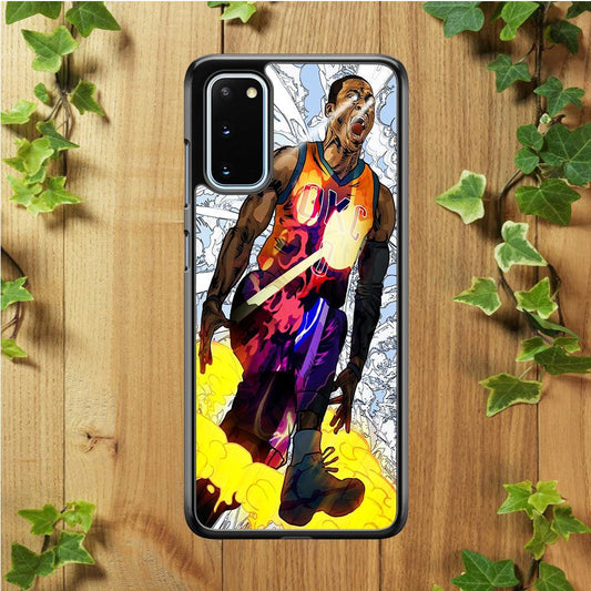 Russell Westbrook Oklahoma City Art Samsung Galaxy S20 Case-Rubber / Black (2D Case)-Xtracase