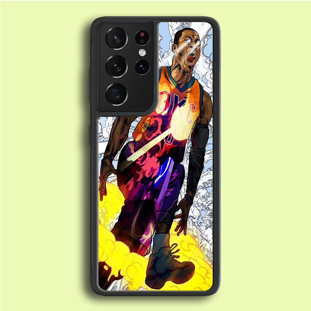 Russell Westbrook Oklahoma City Art Samsung Galaxy S25 Ultra Case-Plastic / Full Wrap (3D Case)-Xtracase