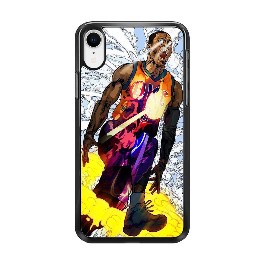 Russell Westbrook Oklahoma City Art iPhone XR Case-Rubber / Black (2D Case)-Xtracase