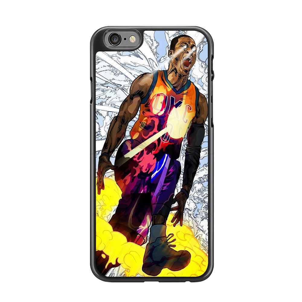 Russell Westbrook Oklahoma City Art iPhone 6 | 6s Case-Rubber / Black (2D Case)-Xtracase