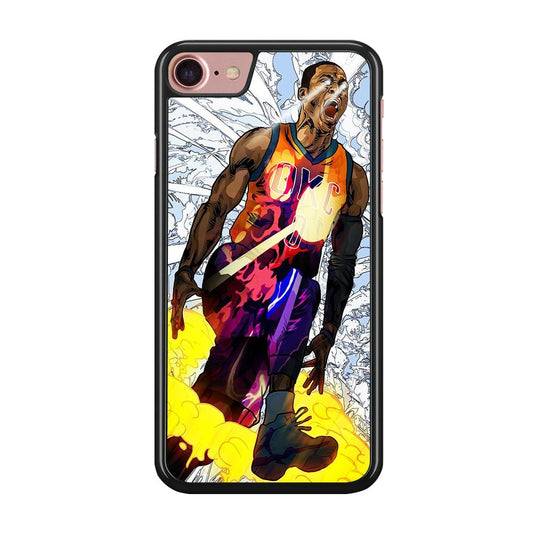 Russell Westbrook Oklahoma City Art iPhone SE 2020 Case-Rubber / Black (2D Case)-Xtracase