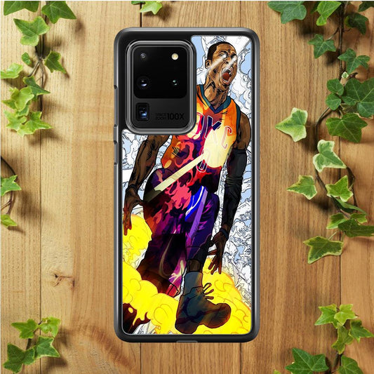 Russell Westbrook Oklahoma City Art Samsung Galaxy S20 Ultra Case-Rubber / Black (2D Case)-Xtracase