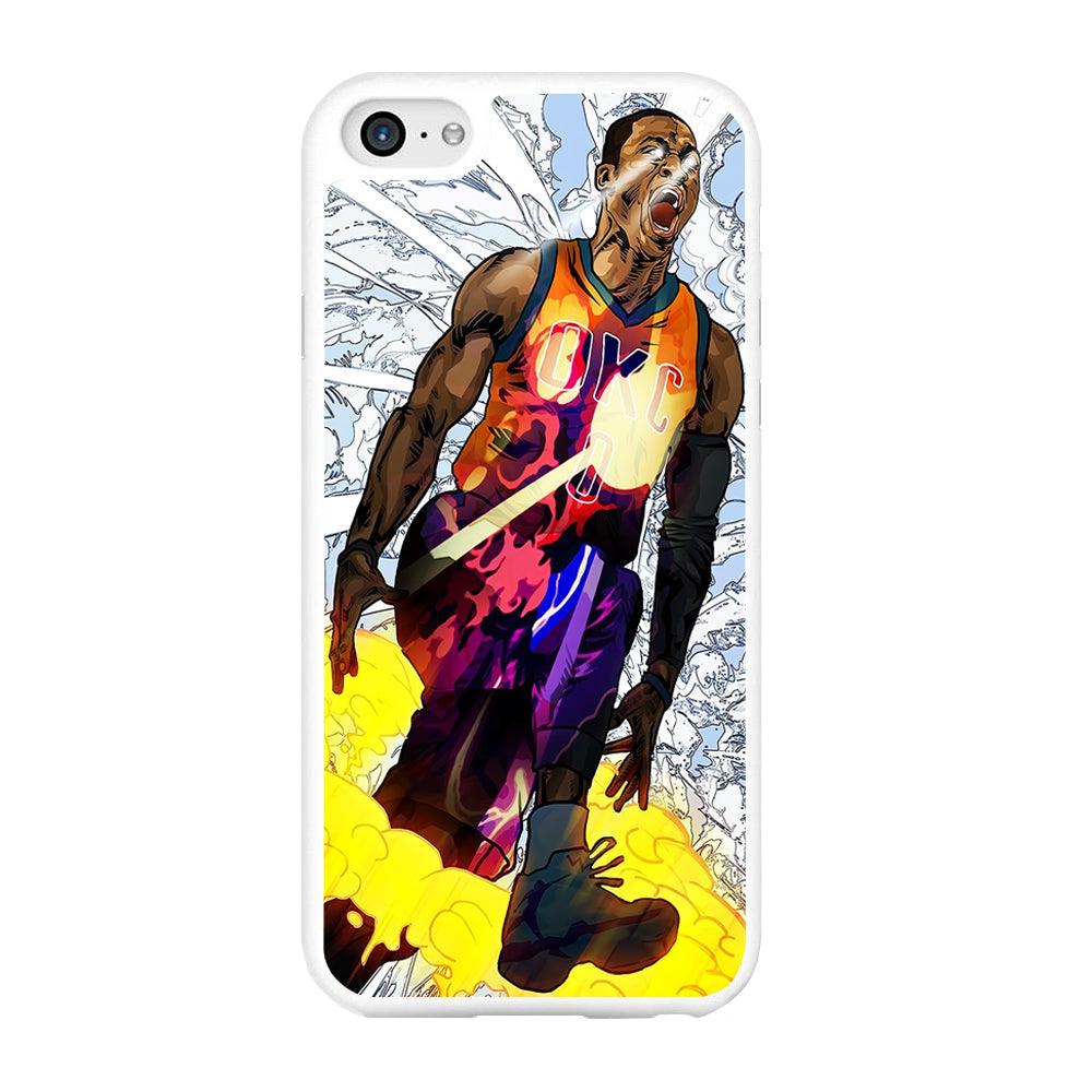 Russell Westbrook Oklahoma City Art iPhone 6 | 6s Case-Rubber / White (2D Case)-Xtracase