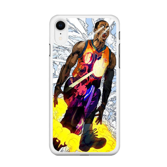 Russell Westbrook Oklahoma City Art iPhone XR Case-Rubber / White (2D Case)-Xtracase