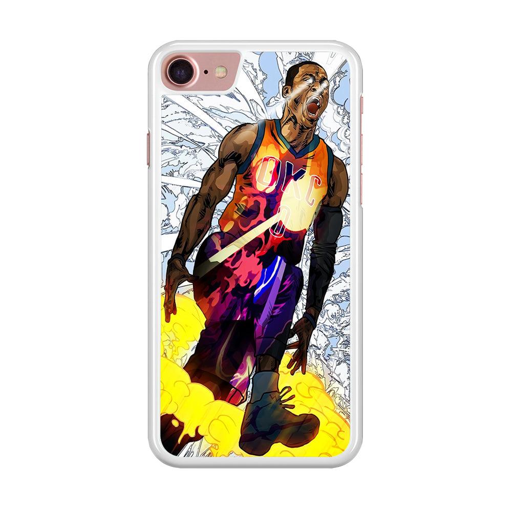 Russell Westbrook Oklahoma City Art iPhone SE 2020 Case-Rubber / White (2D Case)-Xtracase